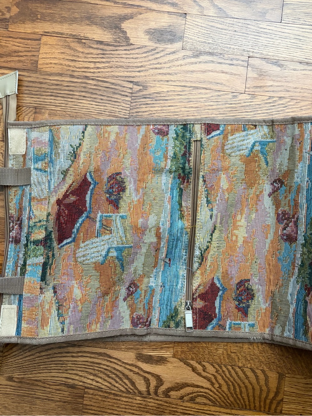 Embroidered Tapestry Beach Bag Luggage Collapsible Folding Rolling - Picture 4 of 14